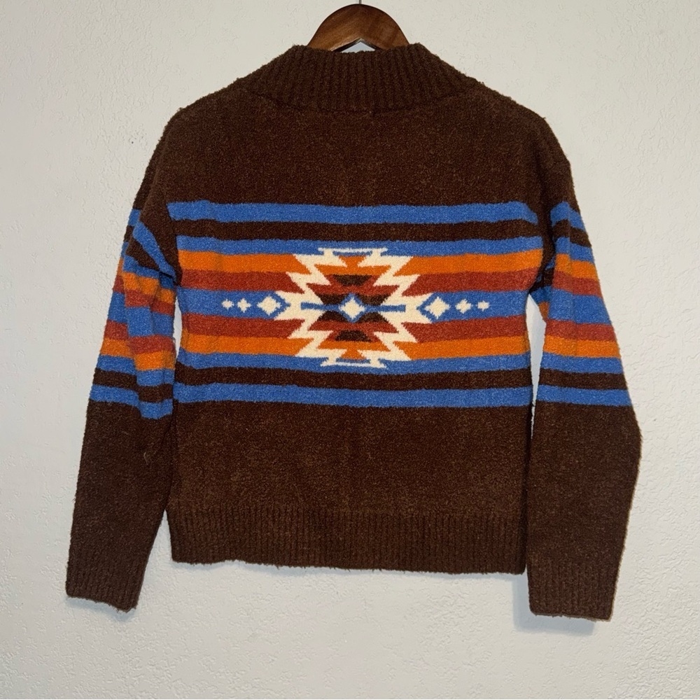 Panhandle Brown Aztec Knit Jacket - Picture 8 of 9